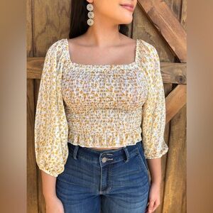 Bittersweet Floral Puff Sleeve Top